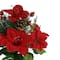 22" Red Poinsettia, Pine & Berry Deluxe Bush by Ashland®